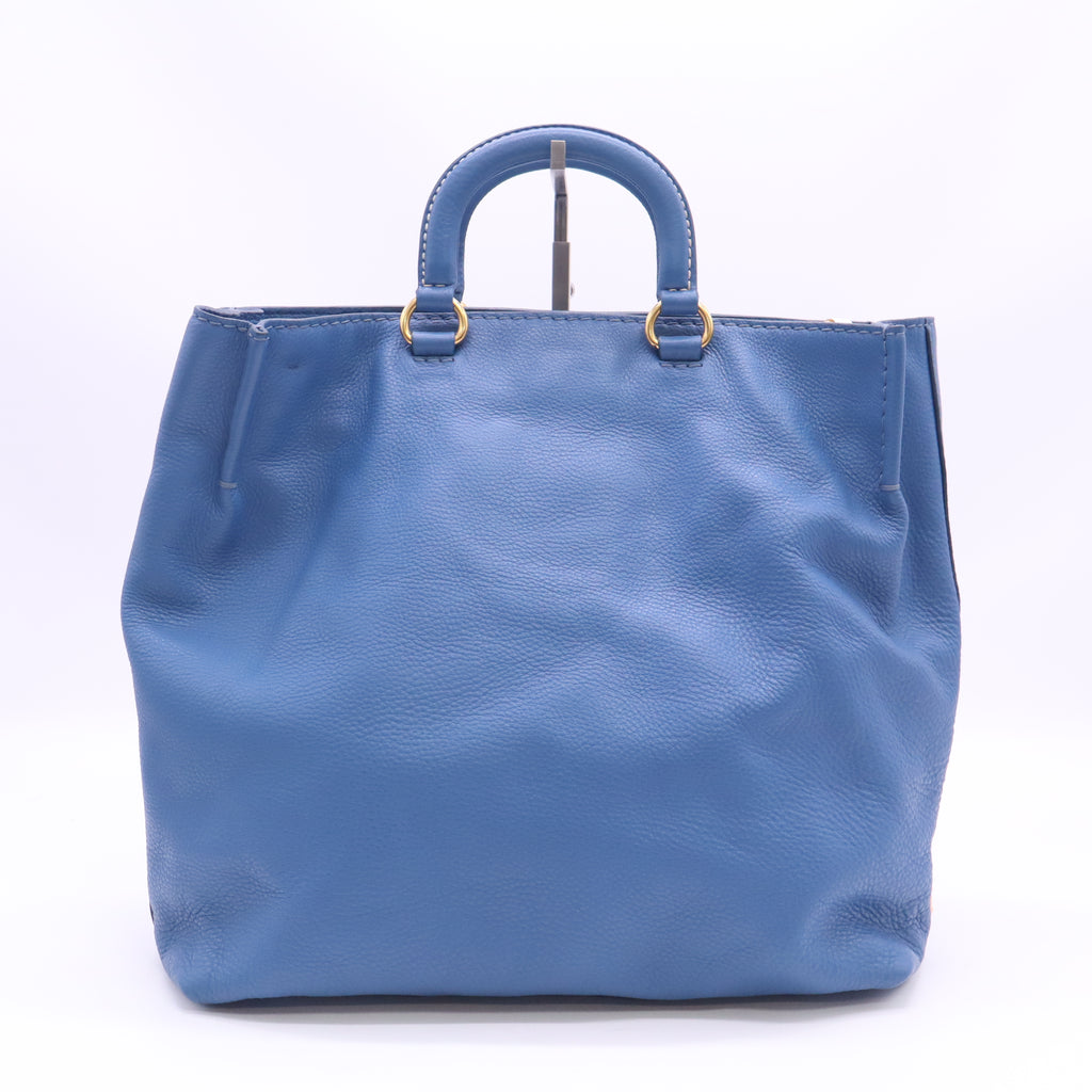 Prada Vitello Daino Embossed Logo Convertible Tote Bag B24715