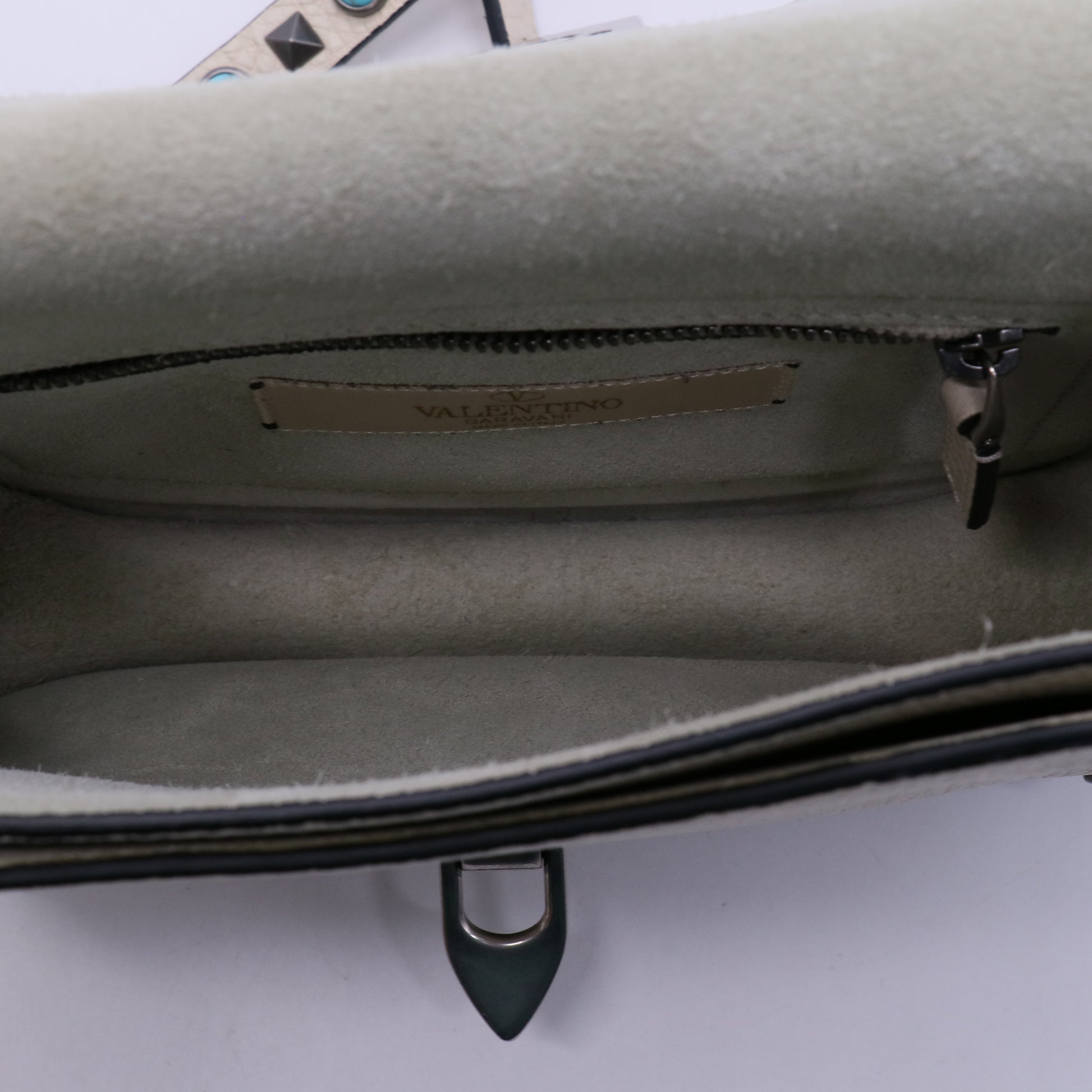 Valentino Garavani Rolling Rockstud Crossbody Bag Leather with Cabochons Small Twins B21723