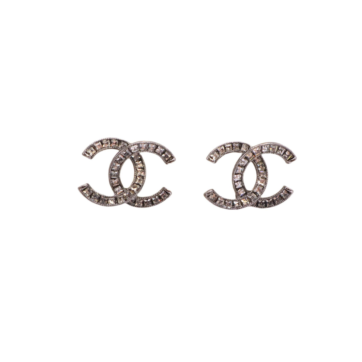 Chanel CC Crystal Stud Earrings W23586