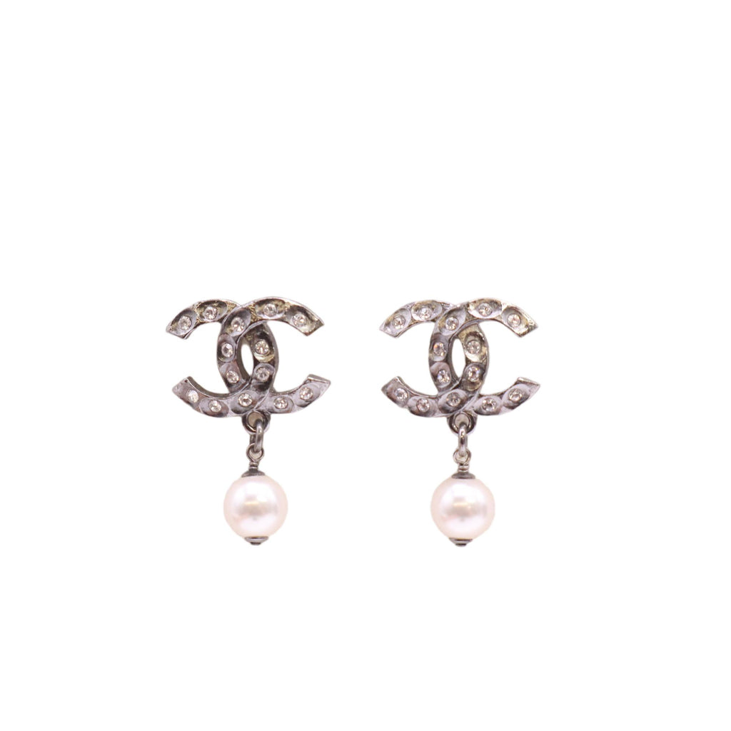 2022 Faux Pearl & Strass CC Drop Earrings W23583