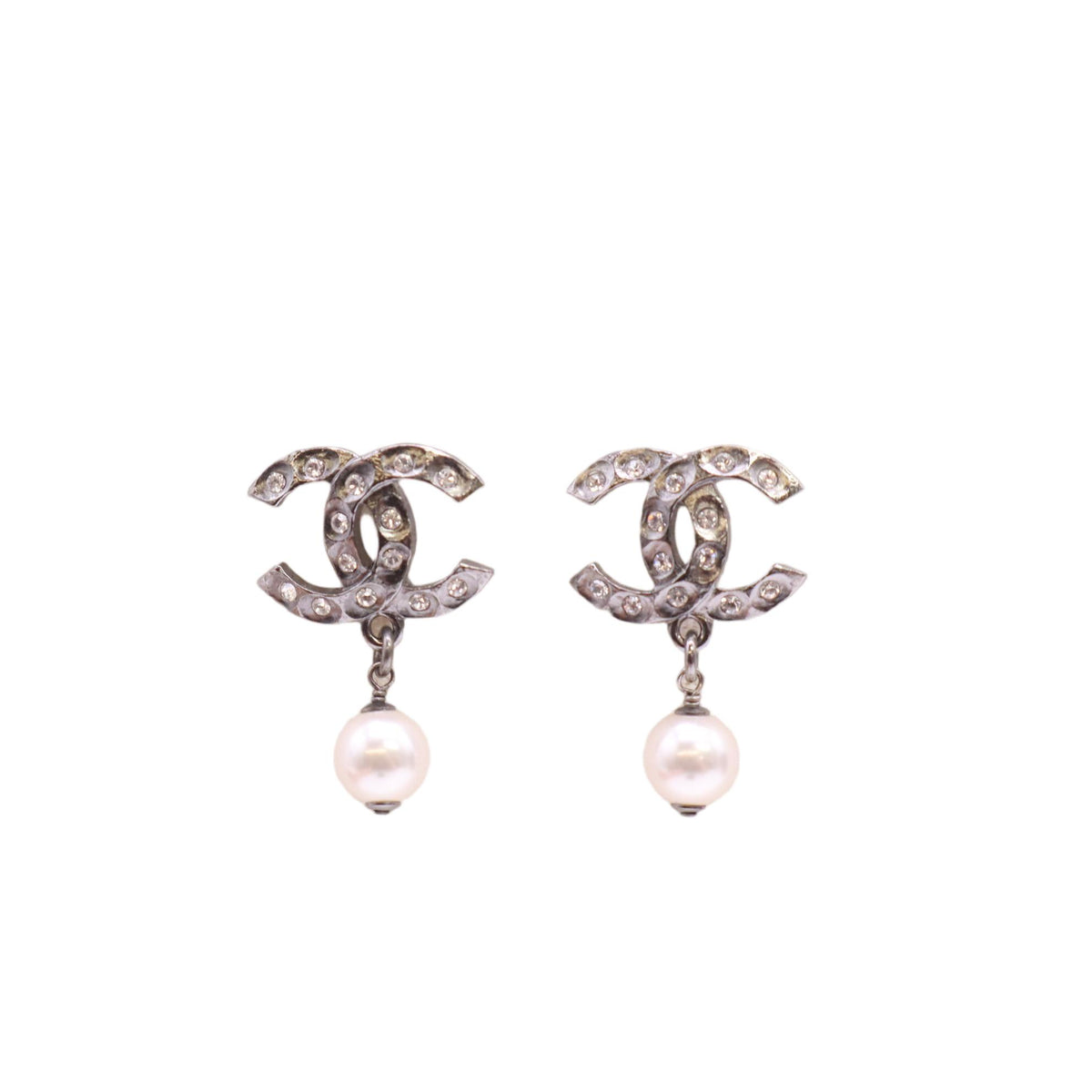 2022 Faux Pearl & Strass CC Drop Earrings W23583