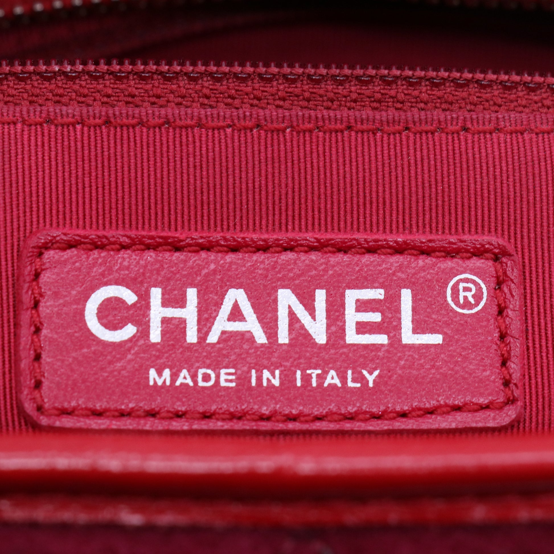 Chanel Wool Calfskin Quilted Gabrielle Hobo Red  B21523