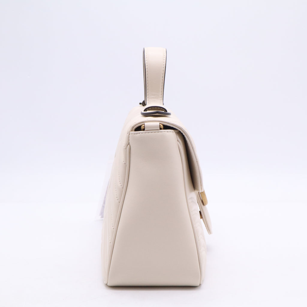 GG Marmont Top Handle Flap Bag Matelasse Leather Medium Twins LDJ3897