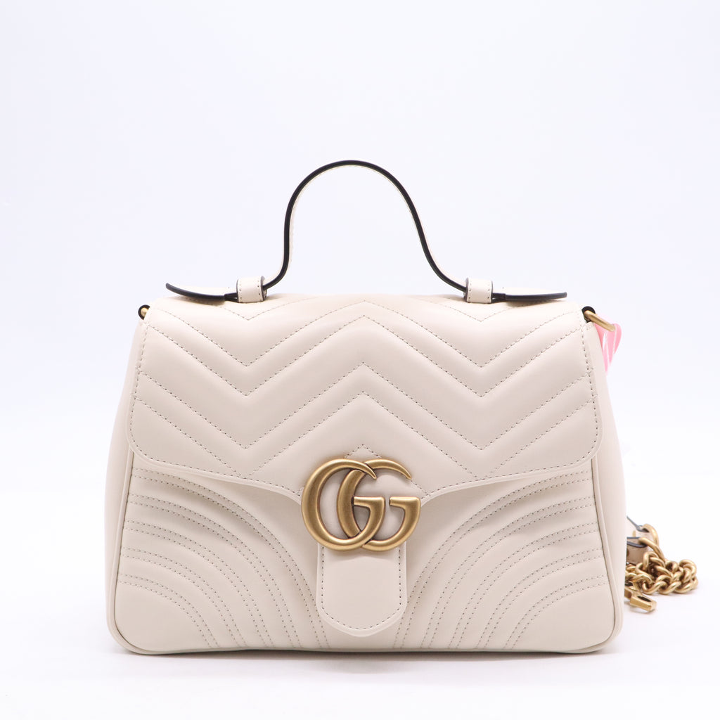 GG Marmont Top Handle Flap Bag Matelasse Leather Medium Twins LDJ3897