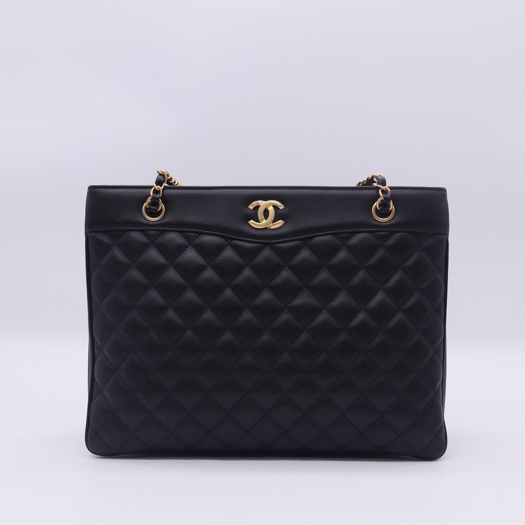 Classic CC Shopping Tote Quilted Calfskin Large Twins LDJ3397