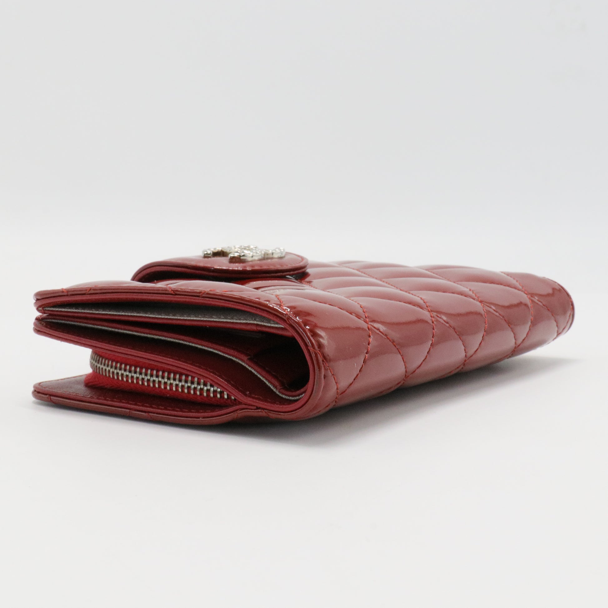French Wallet Quilted Patent Wallet