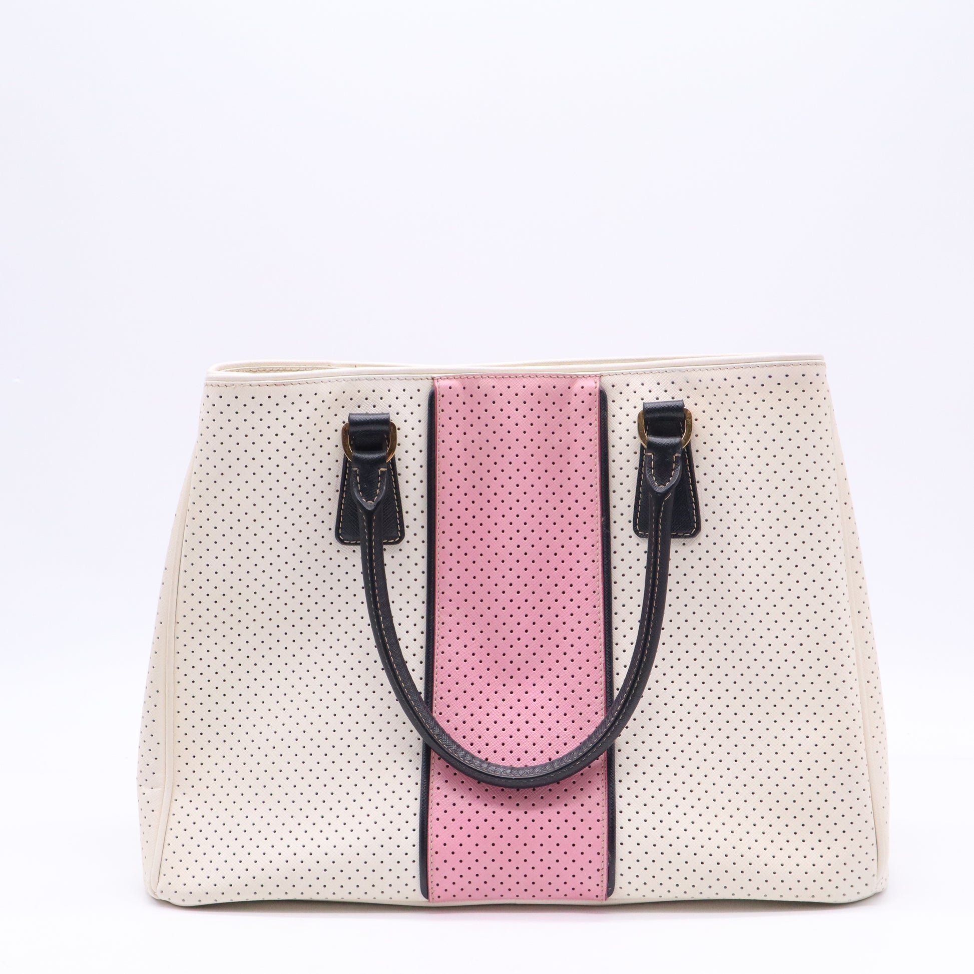 Prada Tricolor Saffiano Lux Leather Perforated Tote  B21200