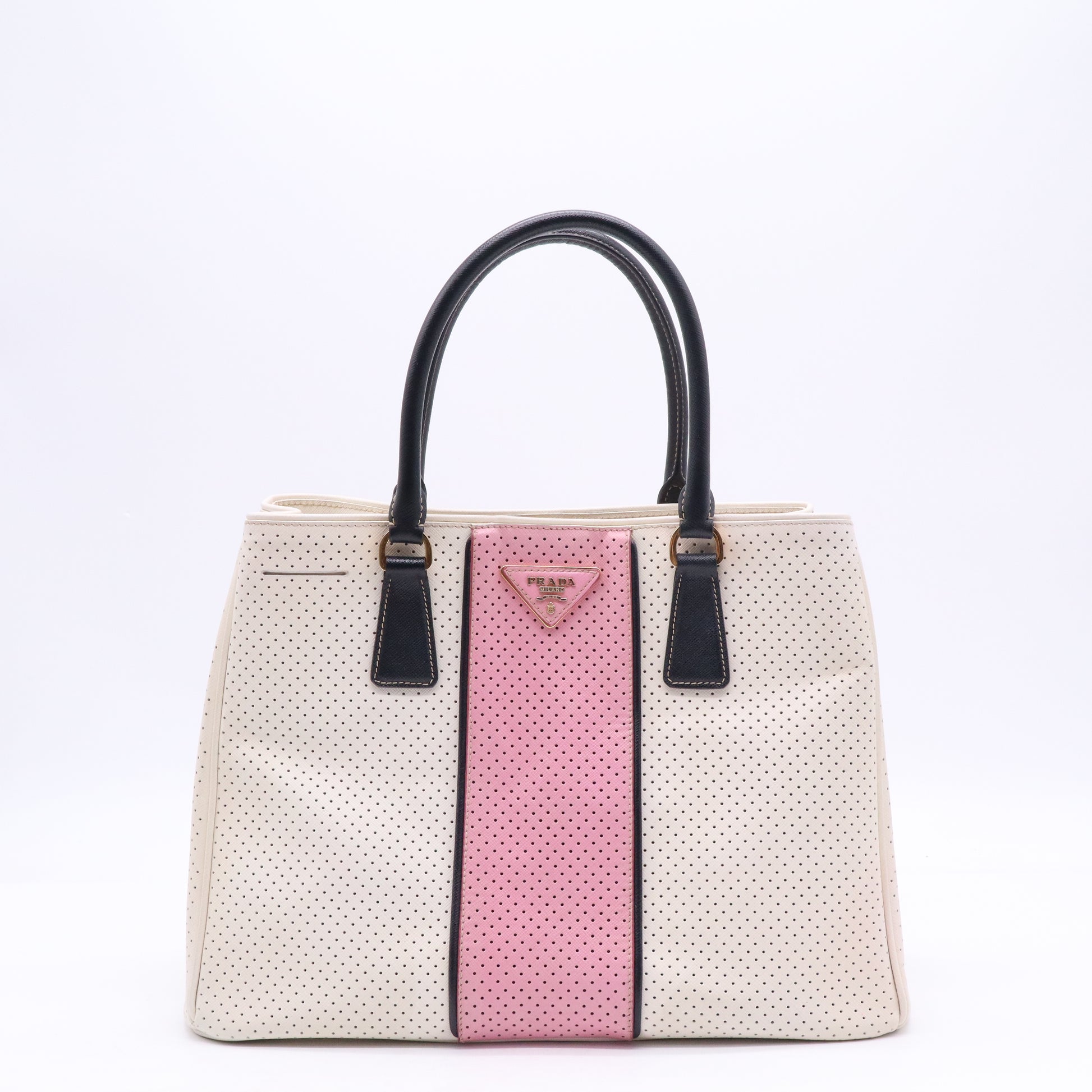 Prada Tricolor Saffiano Lux Leather Perforated Tote  B21200