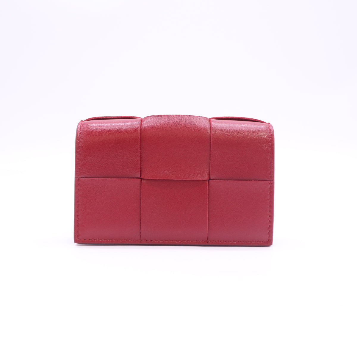 Intrecciato Weave Leather Card Holder W23601