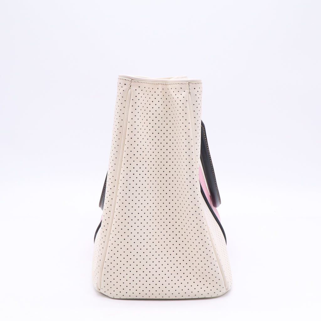 Prada Tricolor Saffiano Lux Leather Perforated Tote  B21200