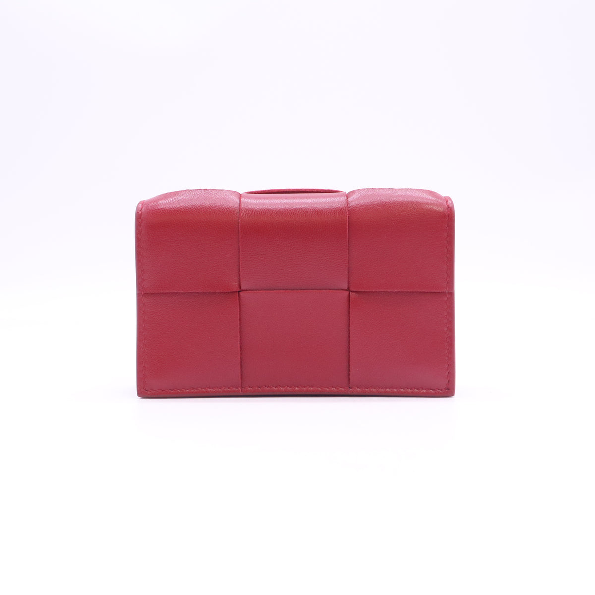 Intrecciato Weave Leather Card Holder W23601