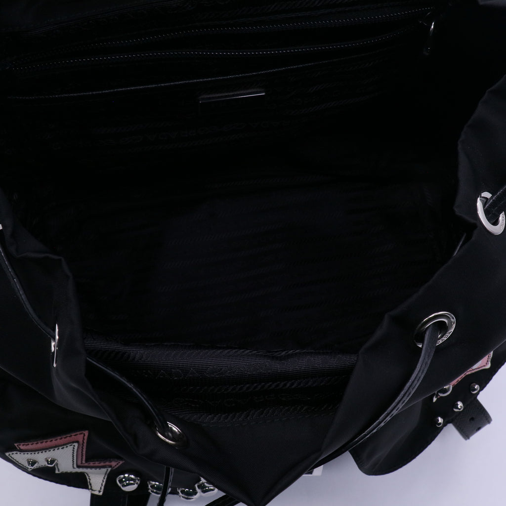 Prada Backpack Nylon Black/ Multicoloured twins LDJ3864
