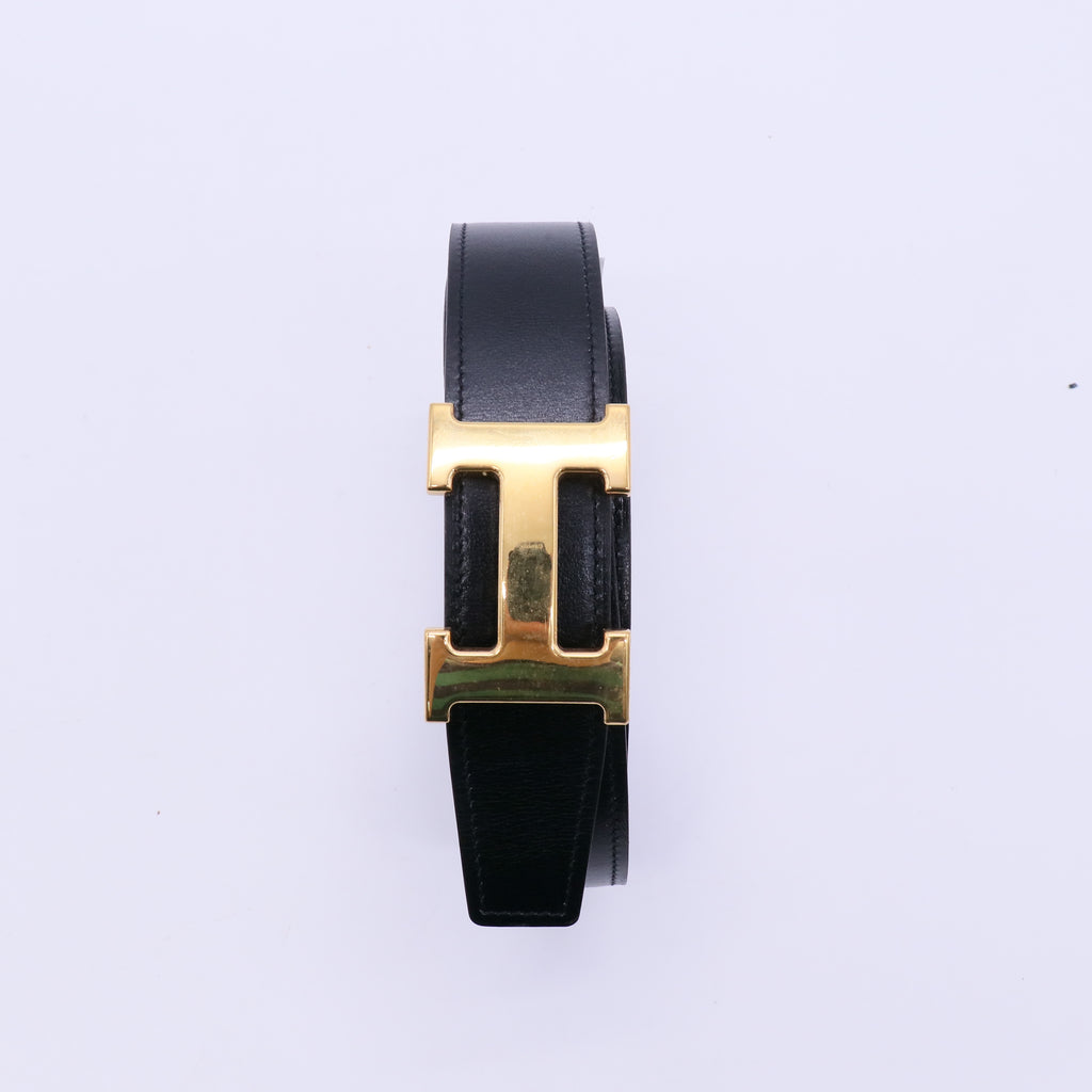 Hermes Noir Orange Constance H Belt twins W21189