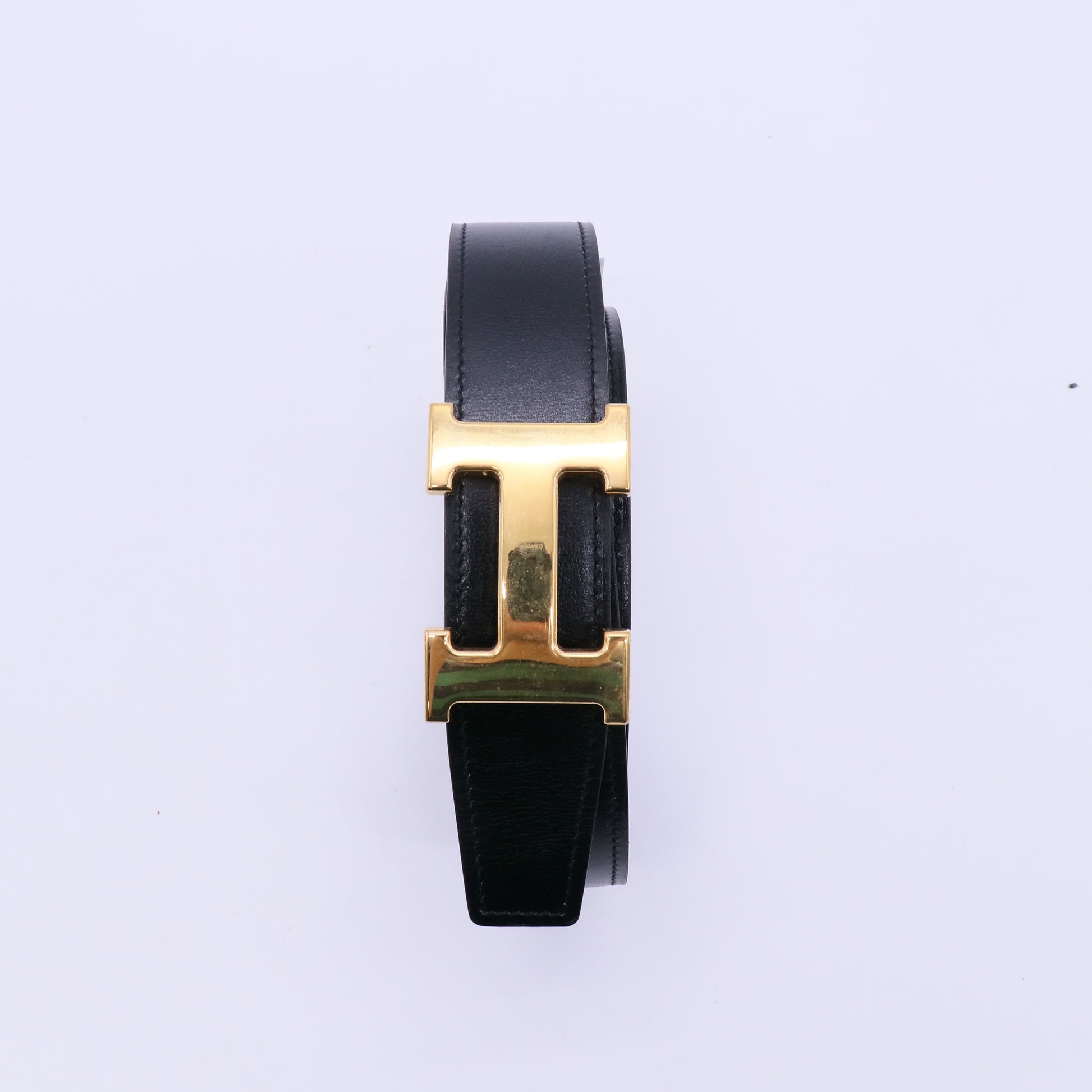 Hermes Noir Orange Constance H Belt twins W21189