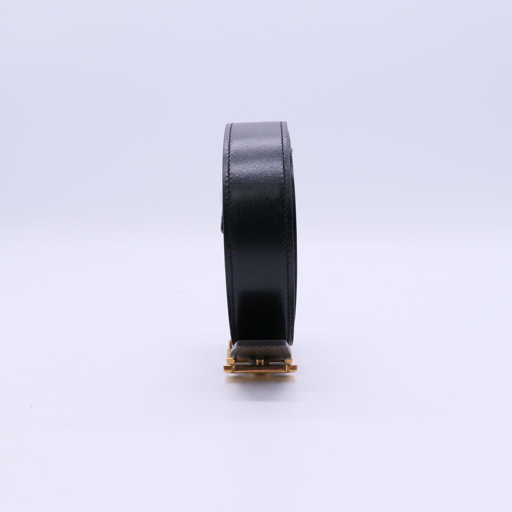 Hermes Noir Orange Constance H Belt twins W21189
