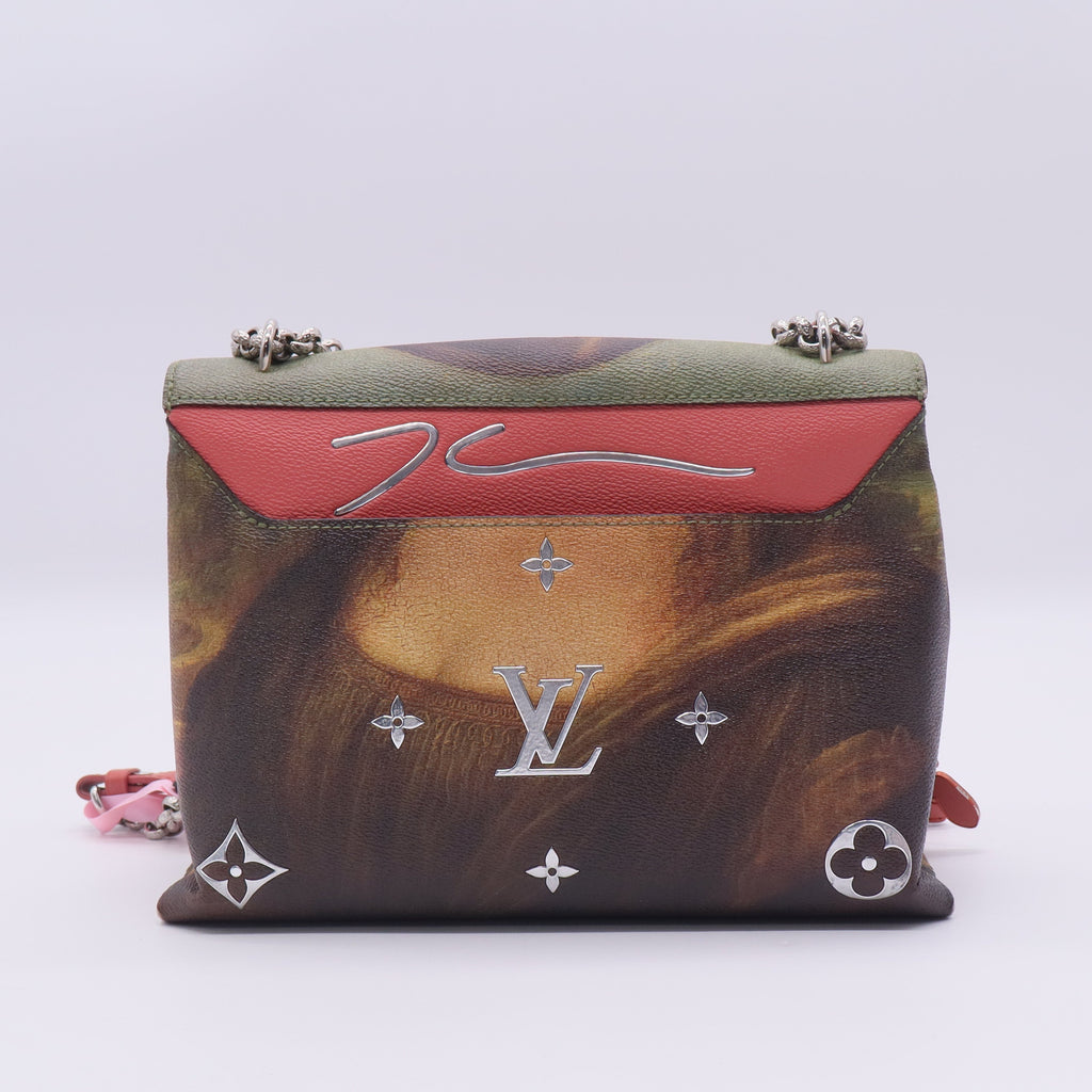 Chain Shoulder Bag Limited Edition Jeff Koons Da Vinci Print Canvas Twins LDJ3390