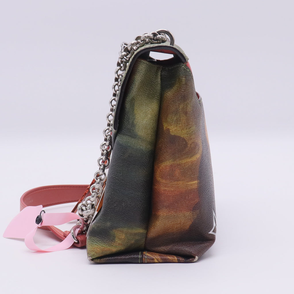 Chain Shoulder Bag Limited Edition Jeff Koons Da Vinci Print Canvas Twins LDJ3390
