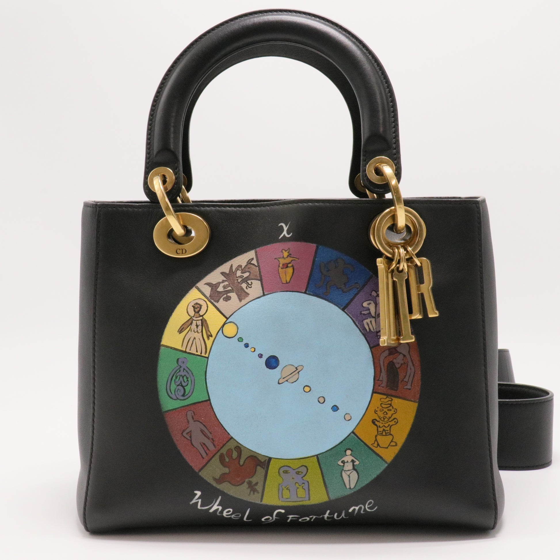 Vintage Lady Dior Wheel Of Fortune Printed Leather Medium