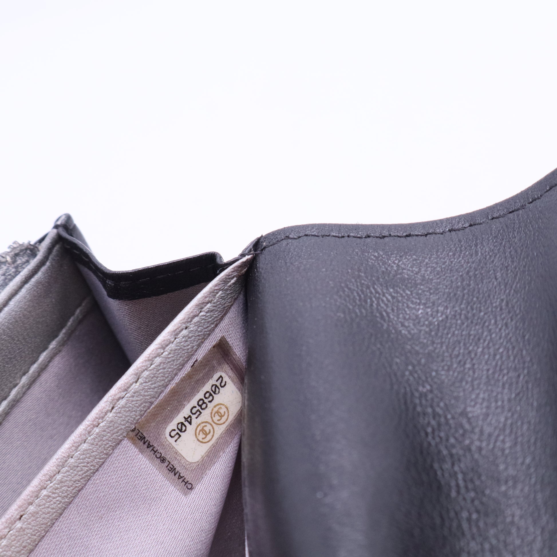 Black Camellia Embossed Leather Large Flap Wallet W20166