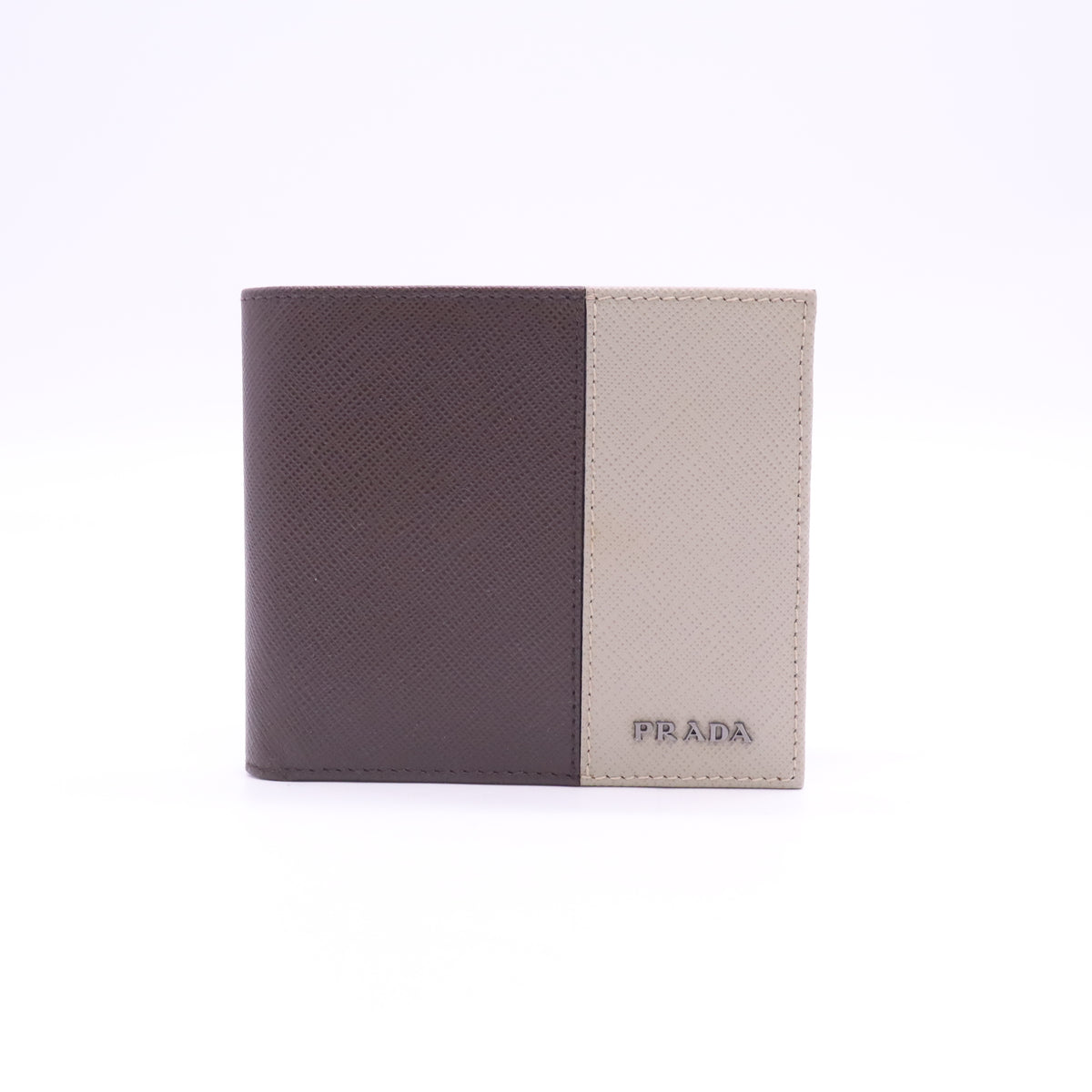 White/BrownSaffiano Leather Bifold Wallet W23599