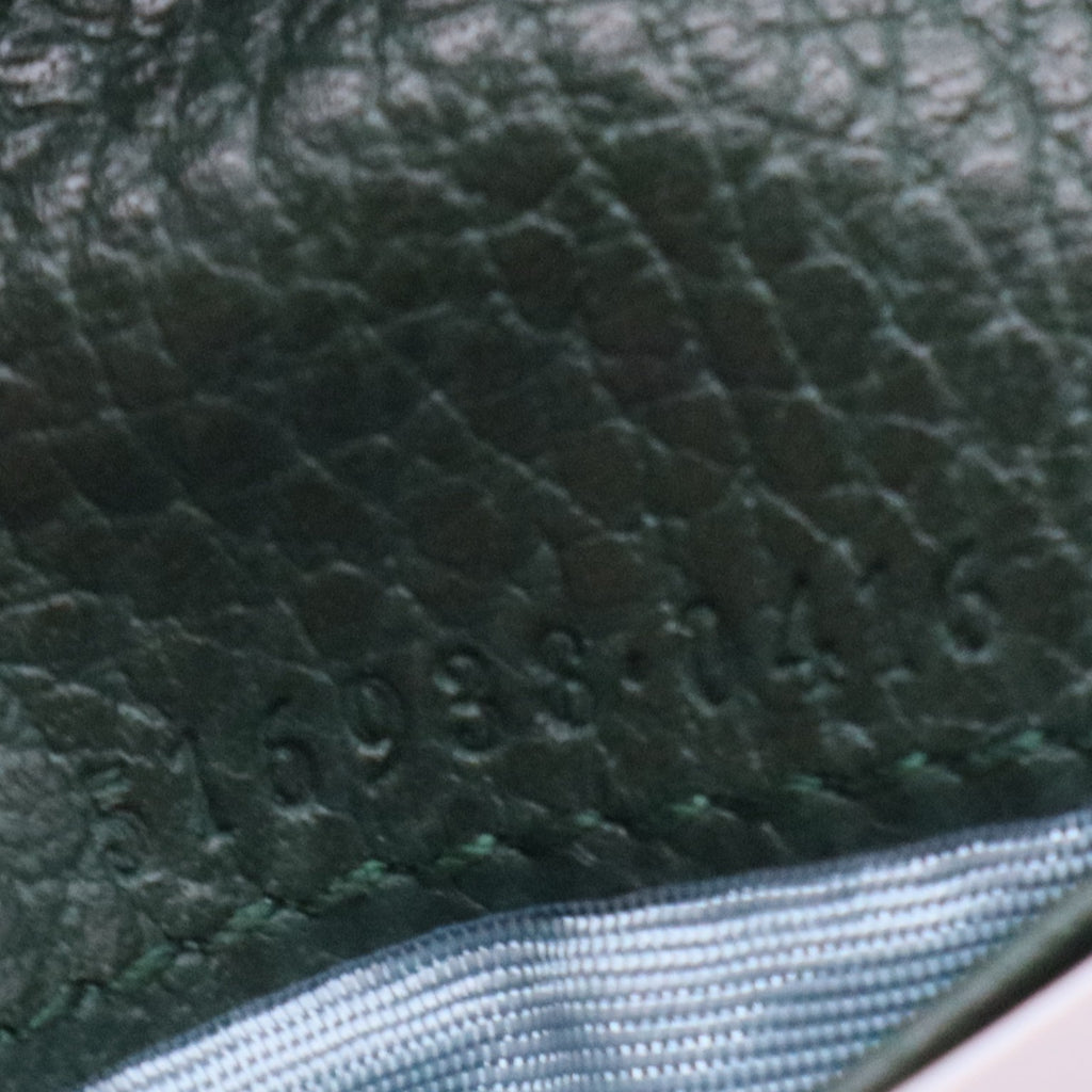 Calfskin Garden Bat Card Case Dark Green