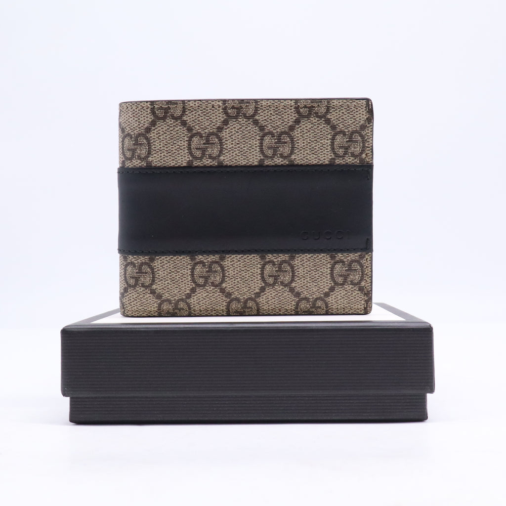 Gucci GG Supreme Wallet with Leather Detail W21044