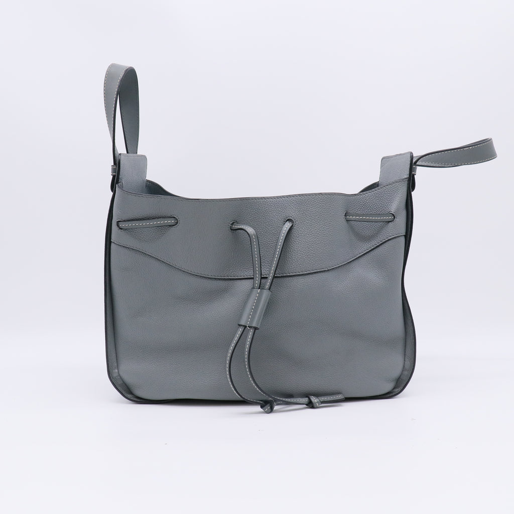 Loewe Medium Flamenco Knot Tote Bag in Dark Grey Grained Leather B22632