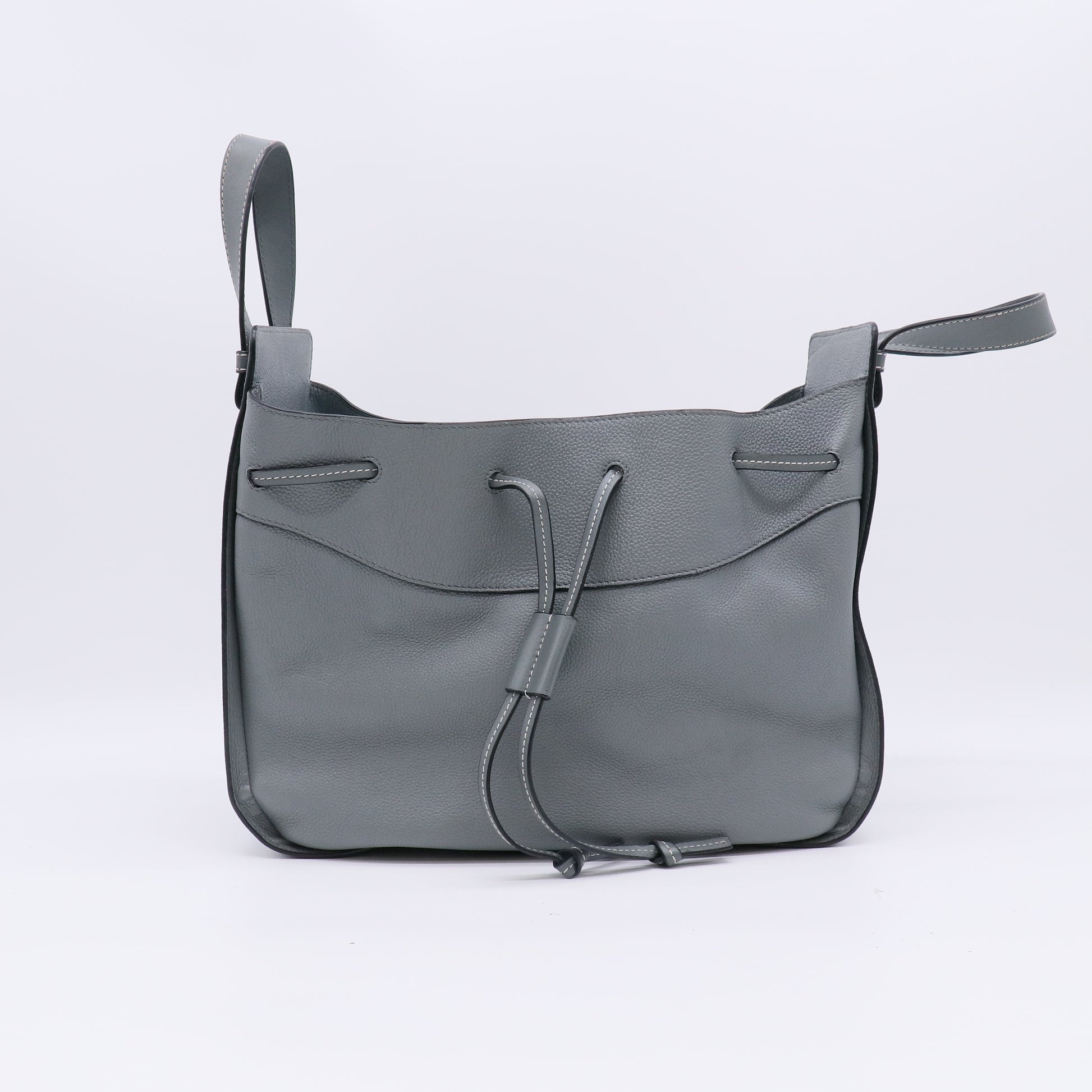 Loewe Medium Flamenco Knot Tote Bag in Dark Grey Grained Leather B22632