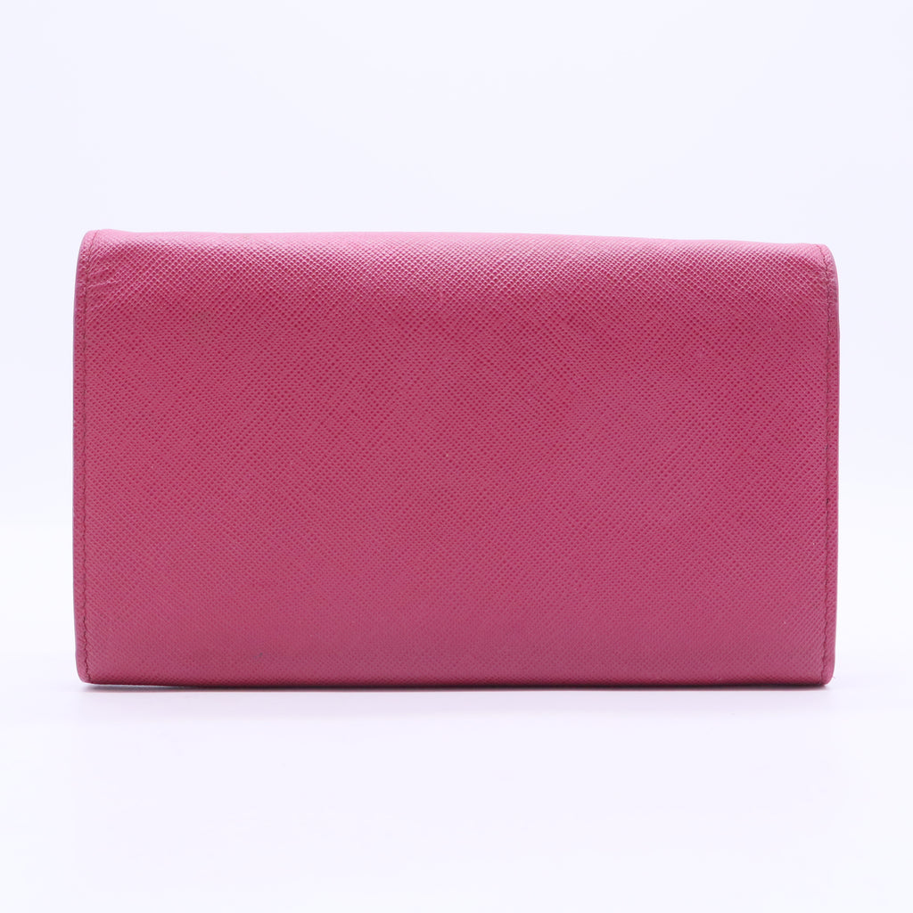 Autre Marque Prada Saffiano Bicolor Letter Wallet W20088
