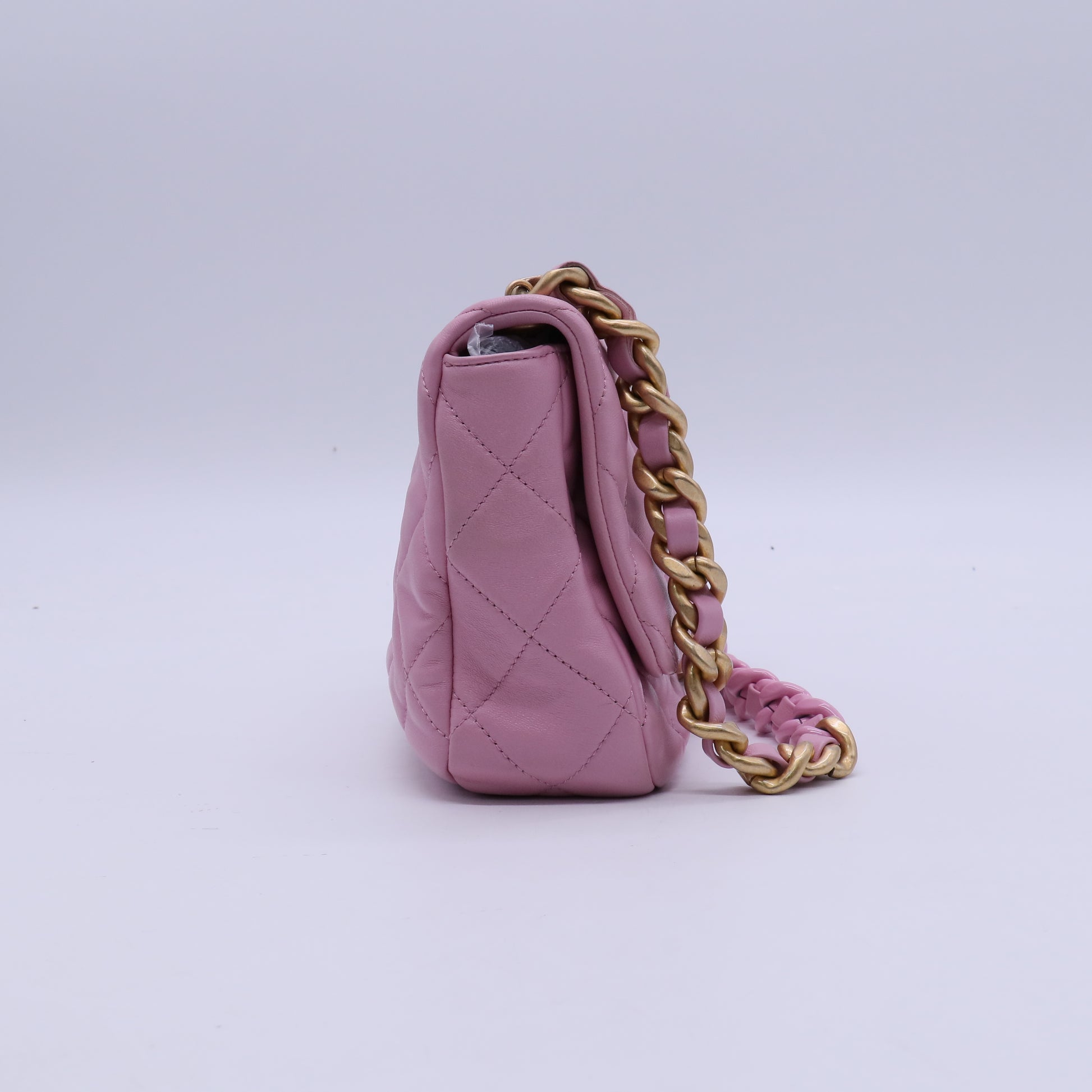 Chanel Lacquered Metal CC Flap Bag Quilted Lambskin Small  B21885