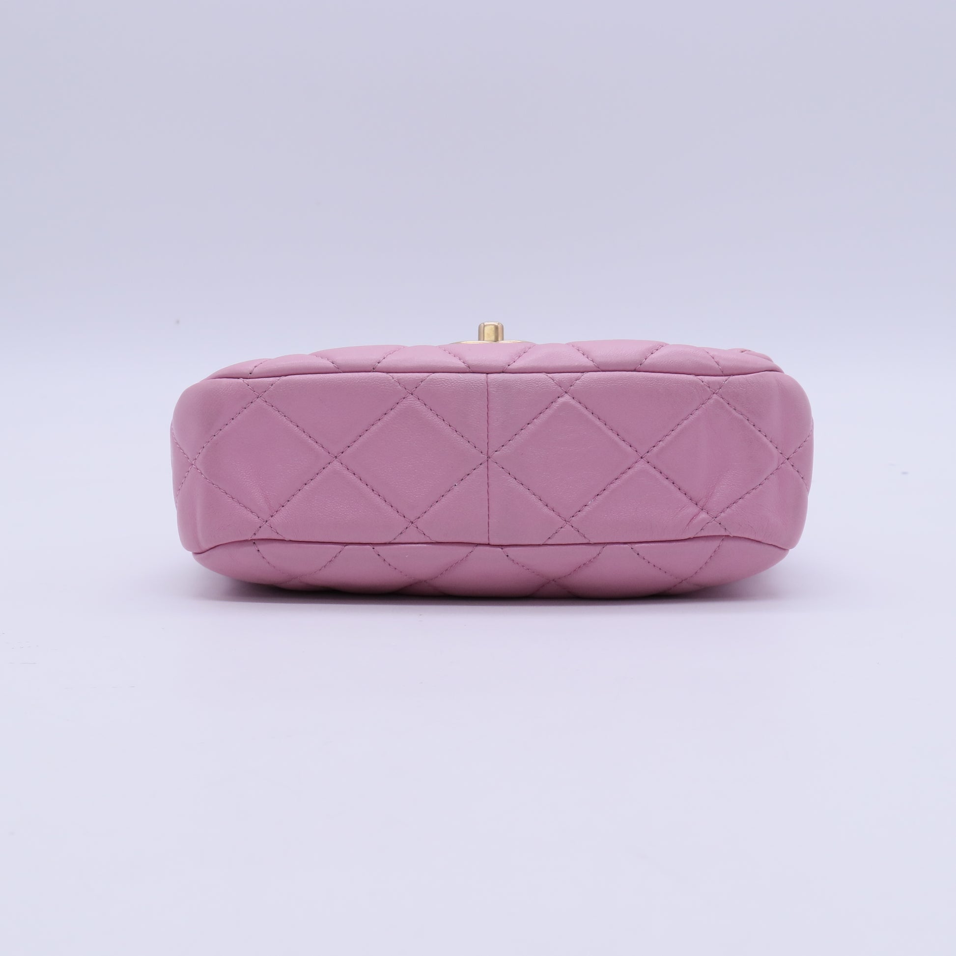 Chanel Lacquered Metal CC Flap Bag Quilted Lambskin Small  B21885