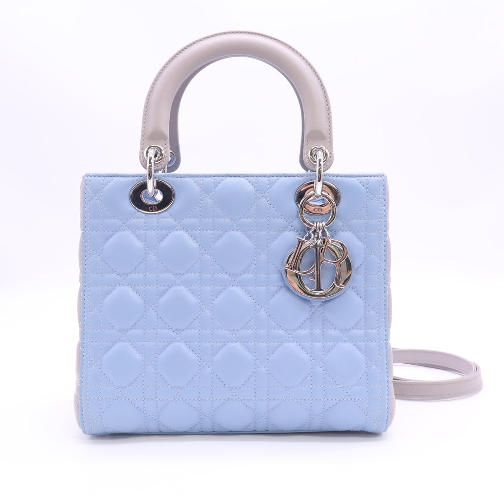 Dior Lady Dior Medium Bicolor Cannage Lambskin Handbag B24398