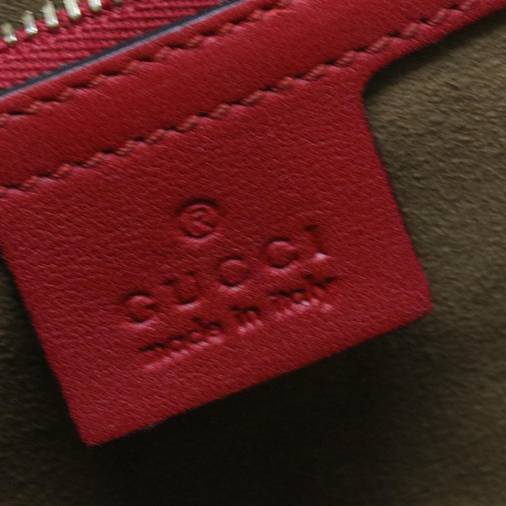 Red GG Supreme Coated Canvas Padlock Medium Shoulder Bag