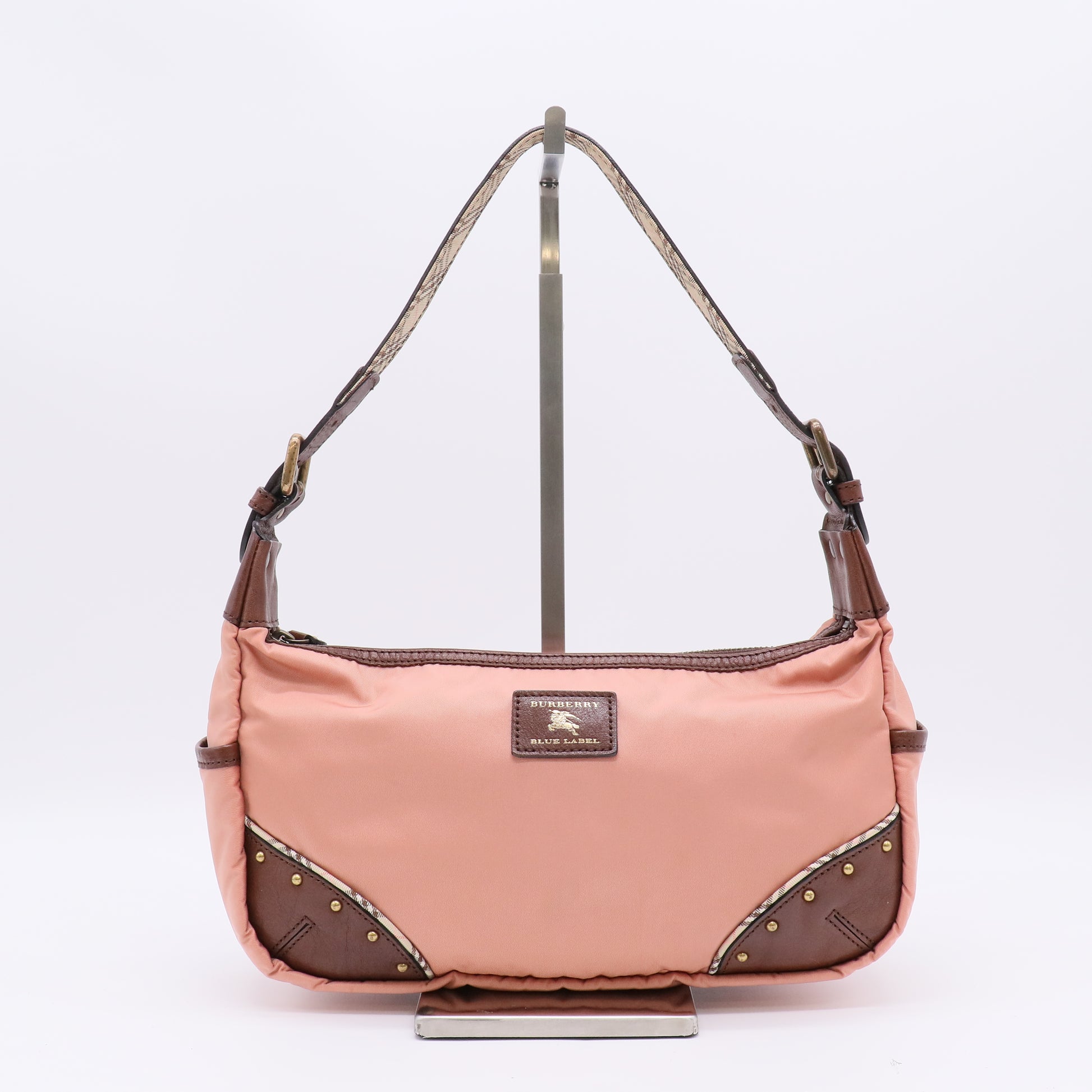 Burberry Blue Label Studded Nylon Hobo Shoulder Bag B22945