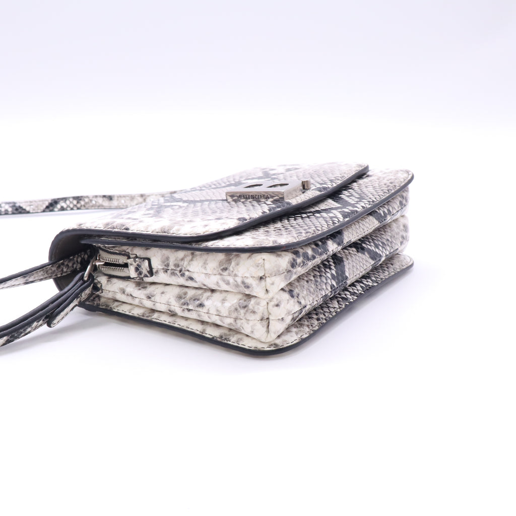 Balenciaga Neutral B. Wallet on Chain in Python Twins LDJ5246