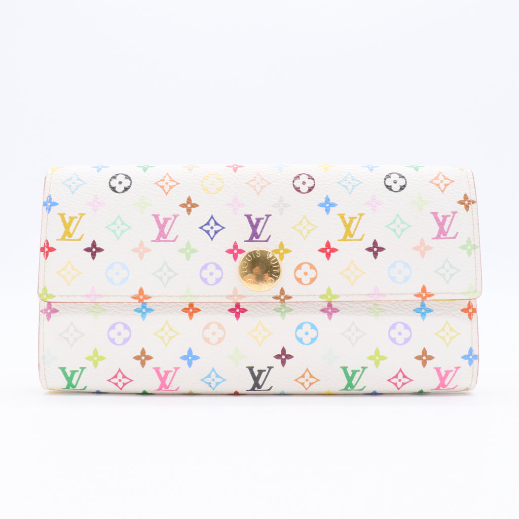 White Monogram Multicolor Sarah Wallet