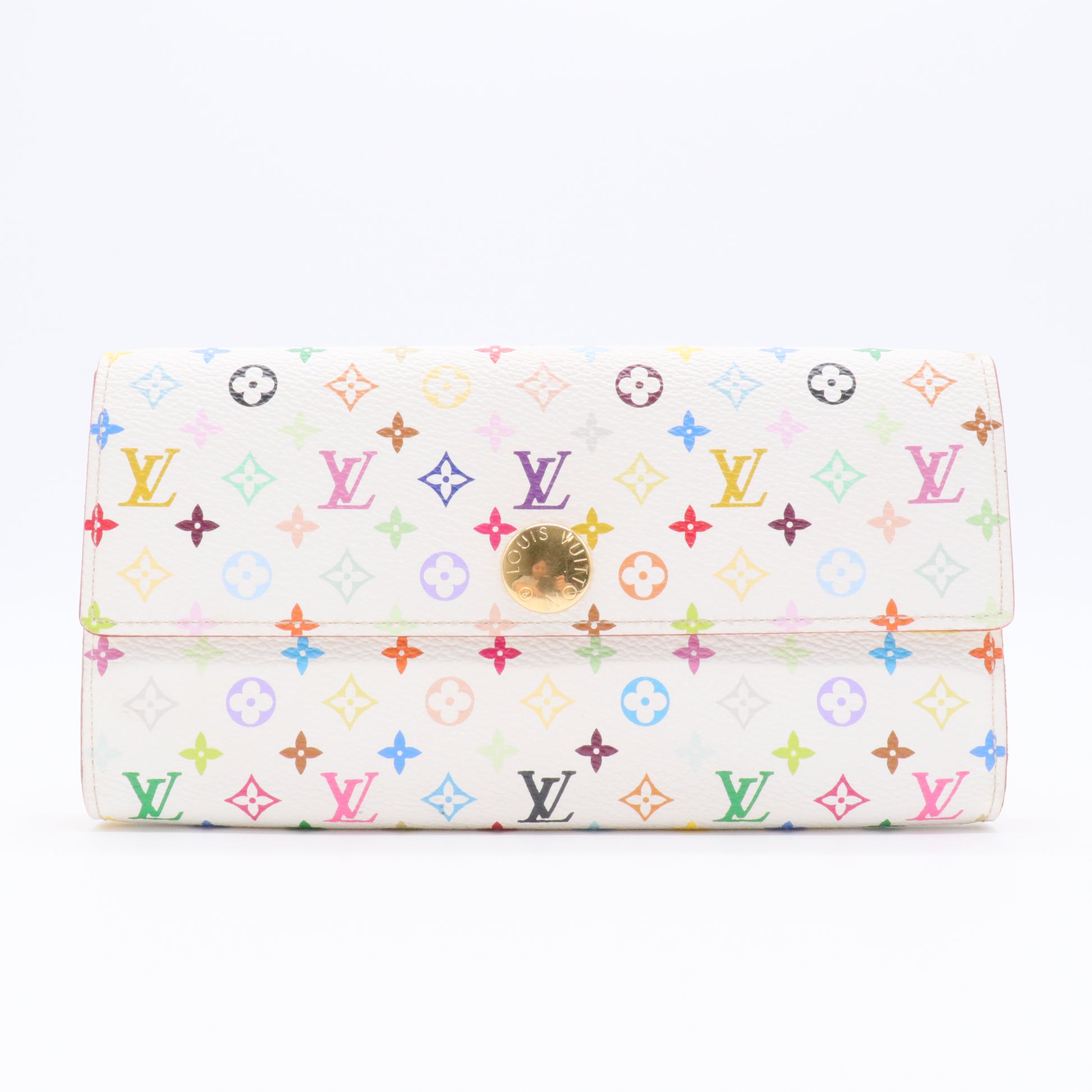 White Monogram Multicolor Sarah Wallet