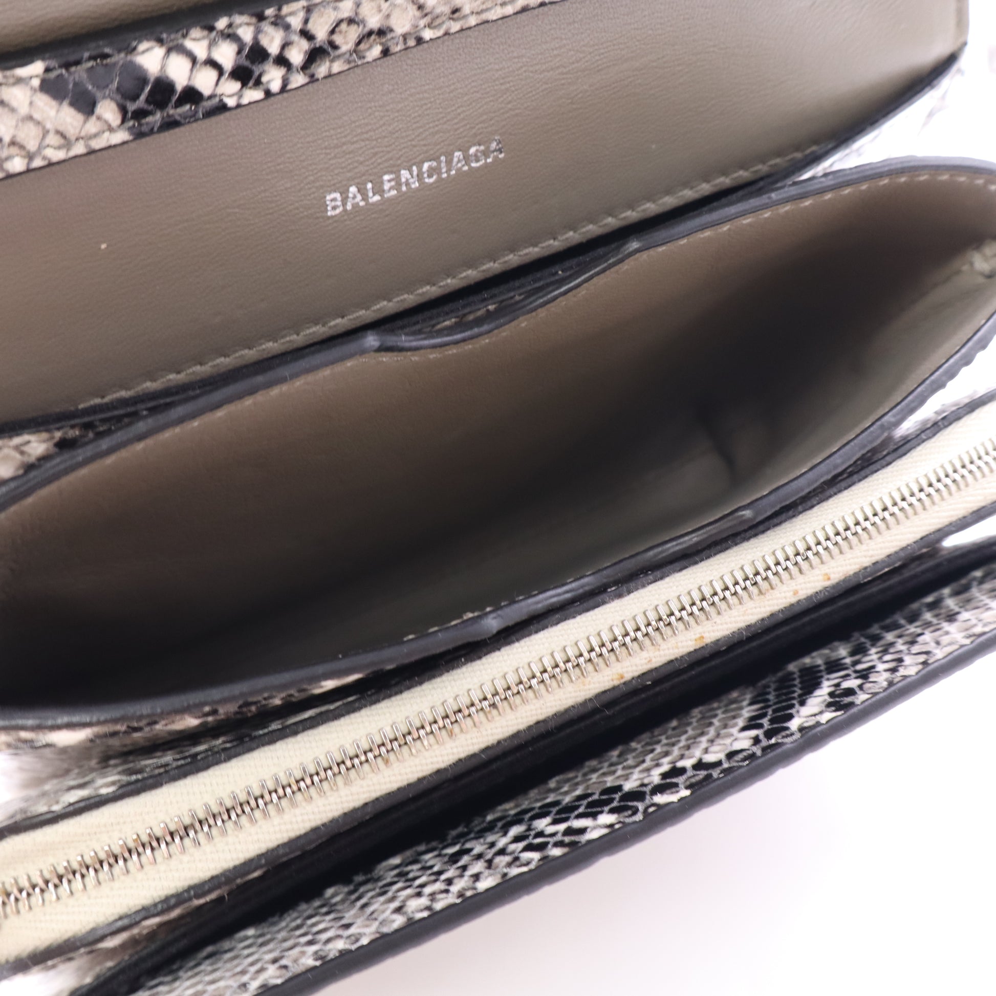 Balenciaga Neutral B. Wallet on Chain in Python Twins LDJ5246
