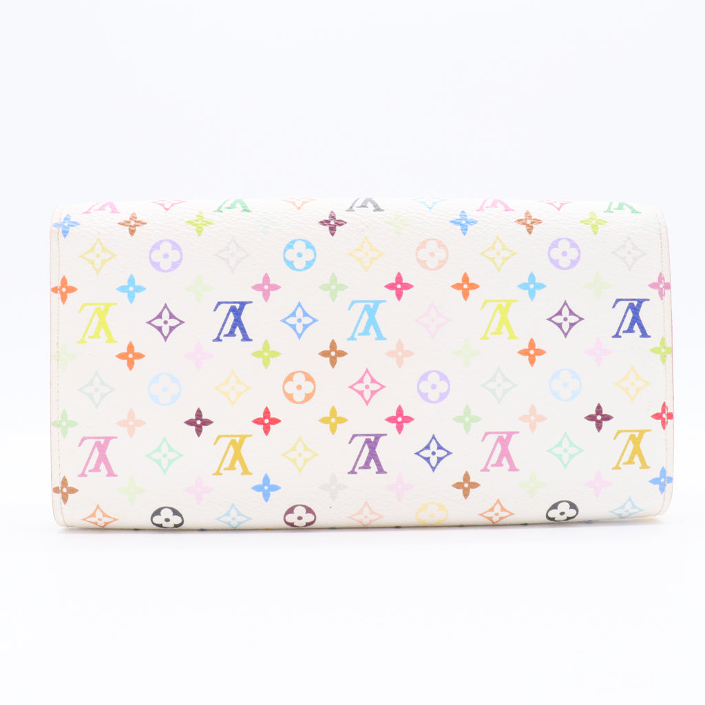 White Monogram Multicolor Sarah Wallet