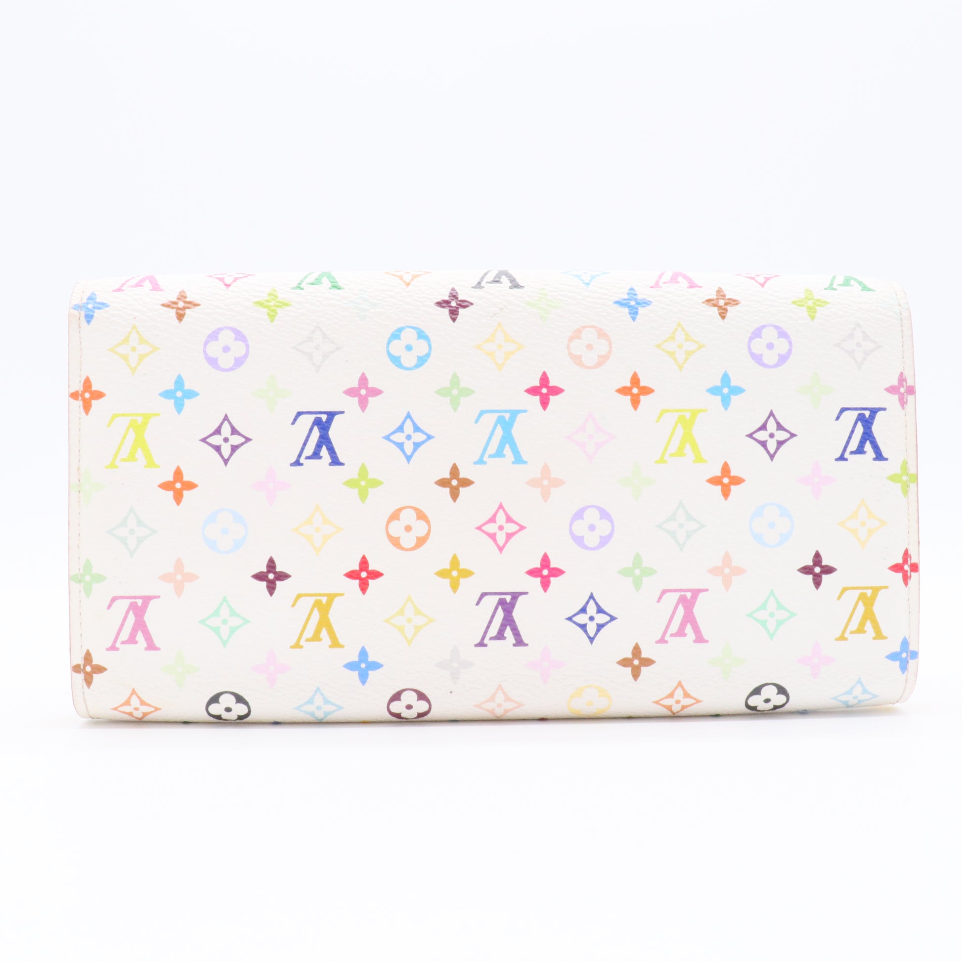 White Monogram Multicolor Sarah Wallet