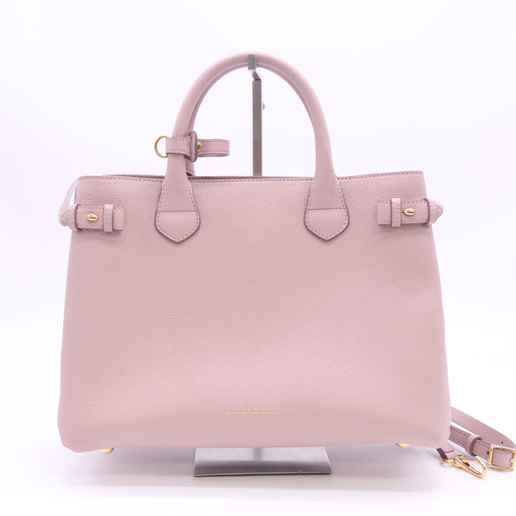 Banner Tote Leather and House Check Canvas B24561