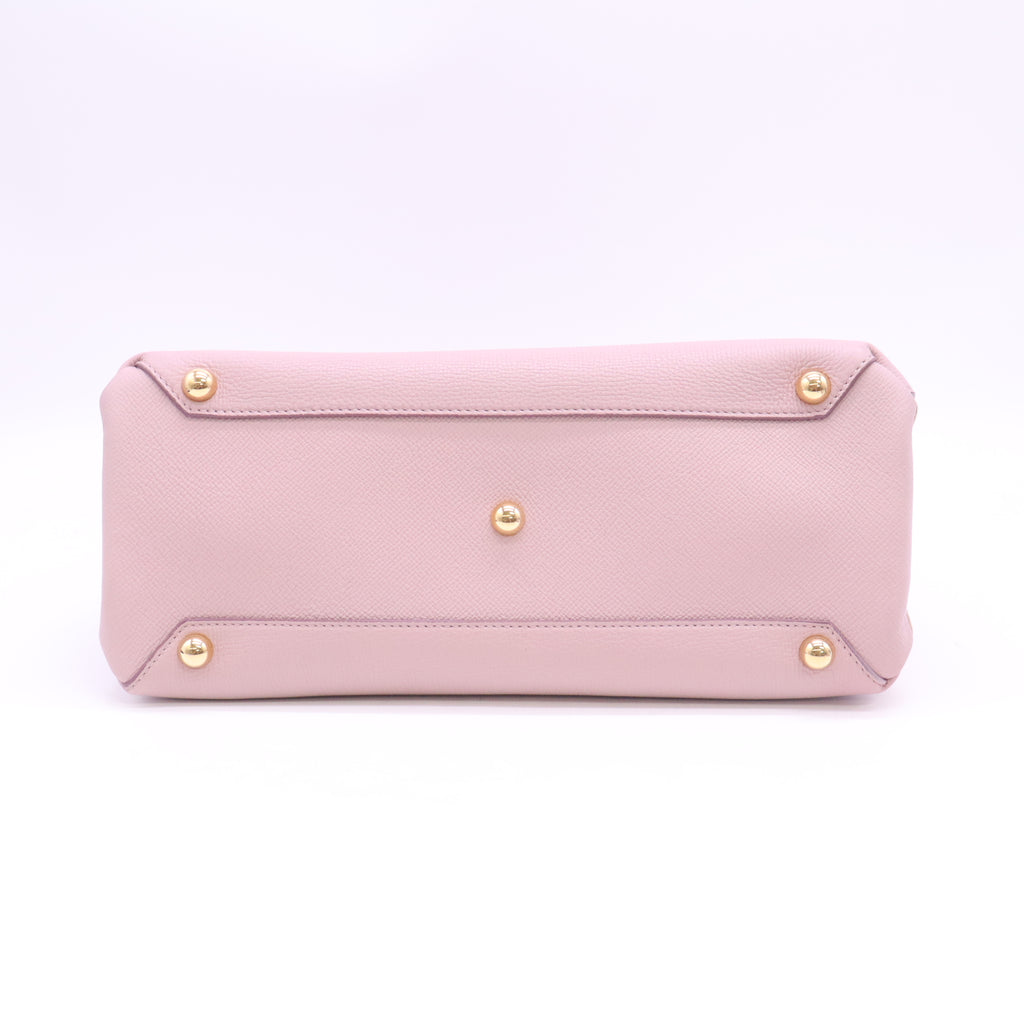 Banner Tote Leather and House Check Canvas B24561