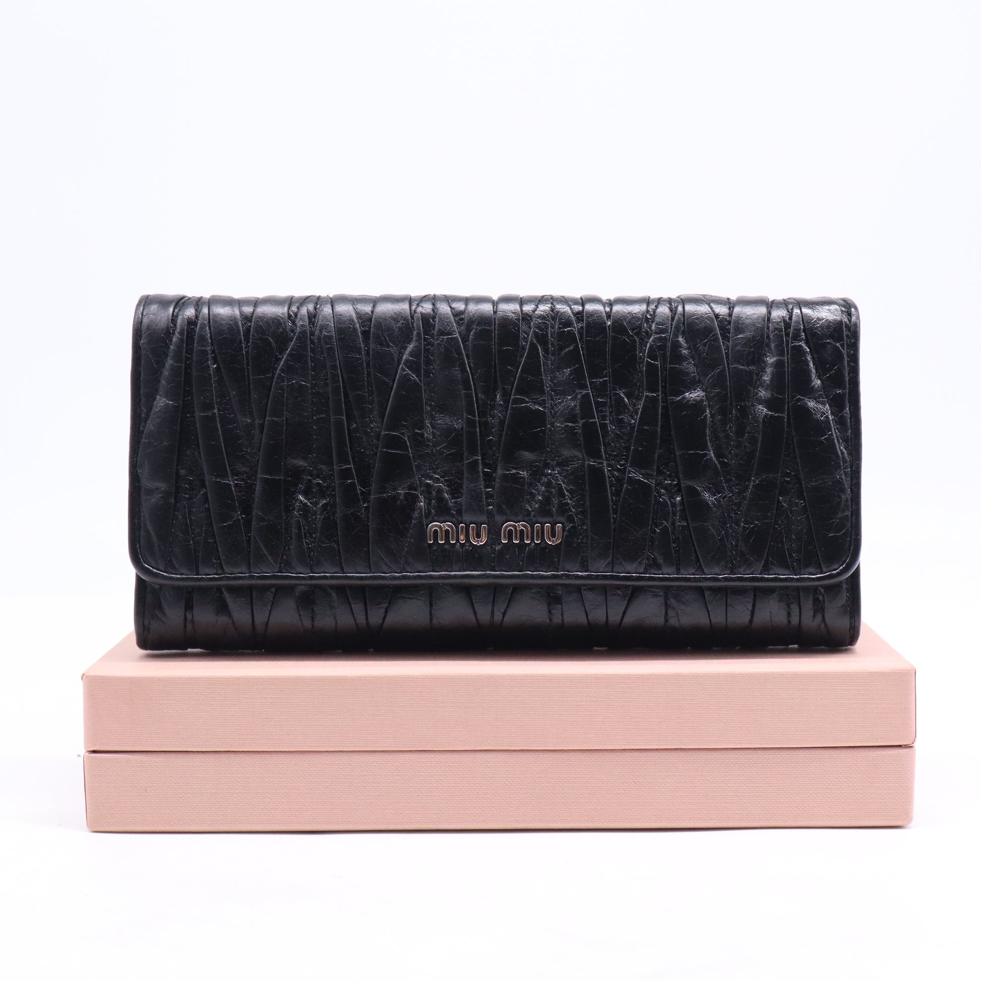 Miu Miu Matelassé Nappa Leather Flap Wallet W20813