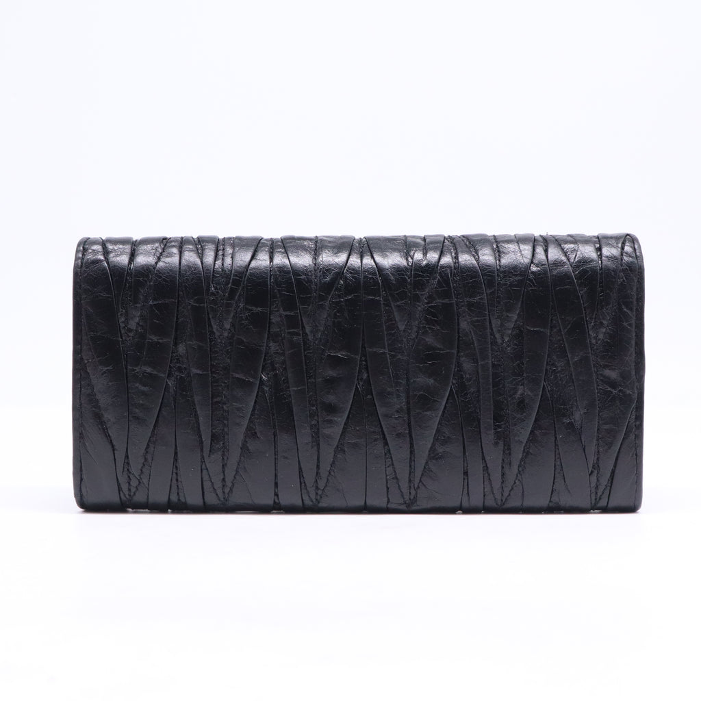 Miu Miu Matelassé Nappa Leather Flap Wallet W20813