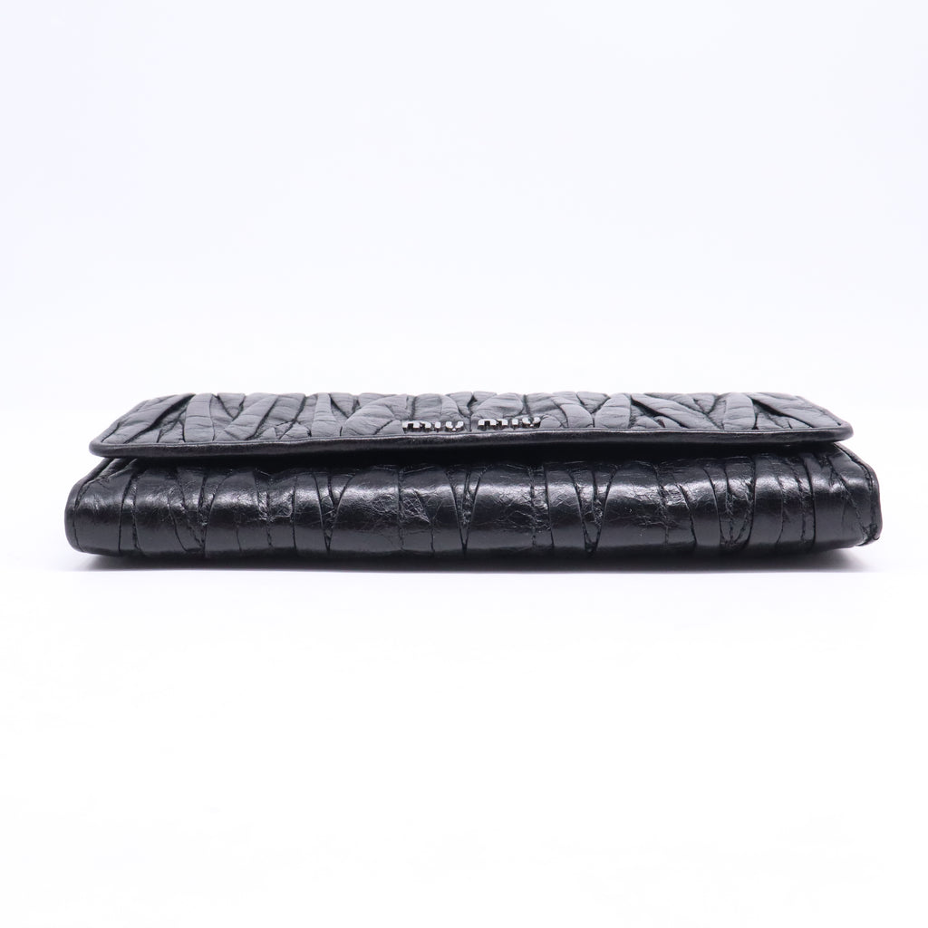Miu Miu Matelassé Nappa Leather Flap Wallet W20813