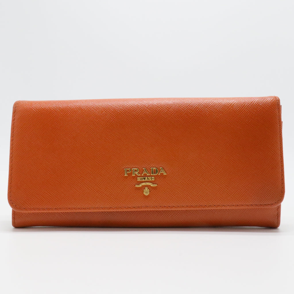 Saffiano Metal Continental Flap Wallet