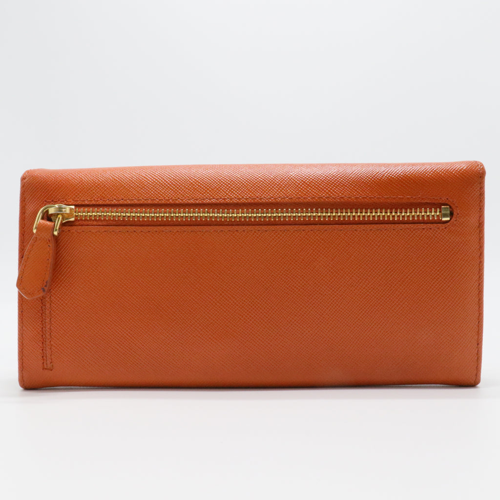 Saffiano Metal Continental Flap Wallet