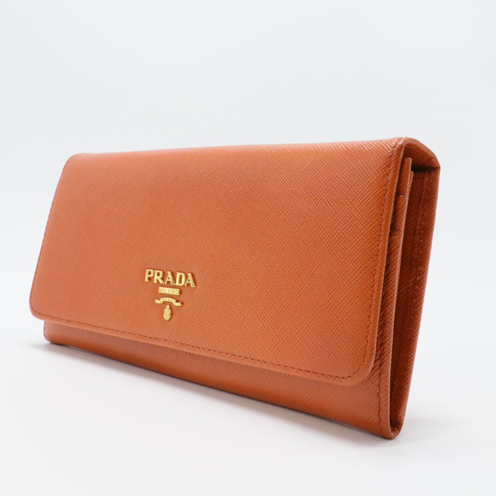 Saffiano Metal Continental Flap Wallet