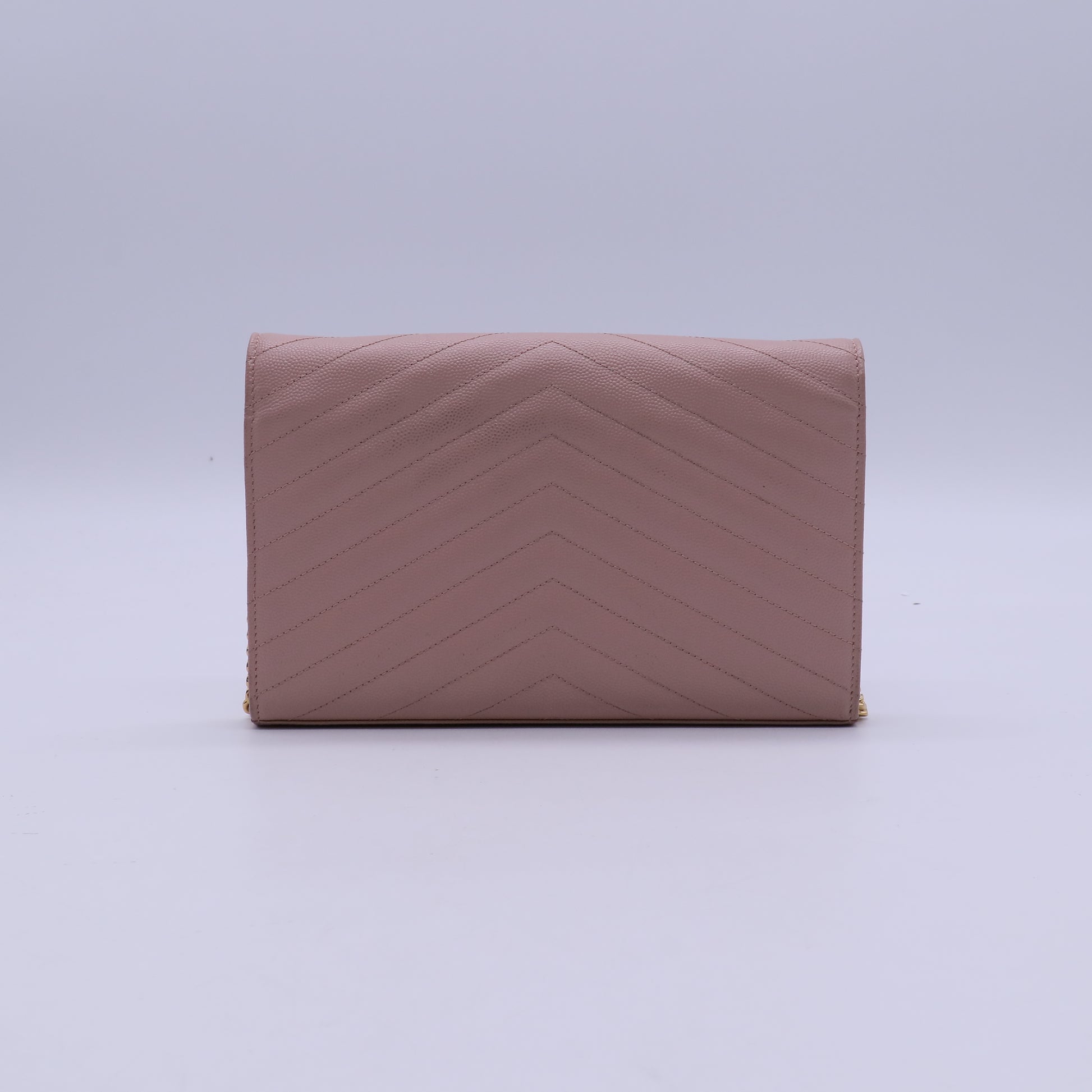 Yves Saint Laurent Pink Quilted Grained Leather Wallet On Chain Bag twins  LDJ3920