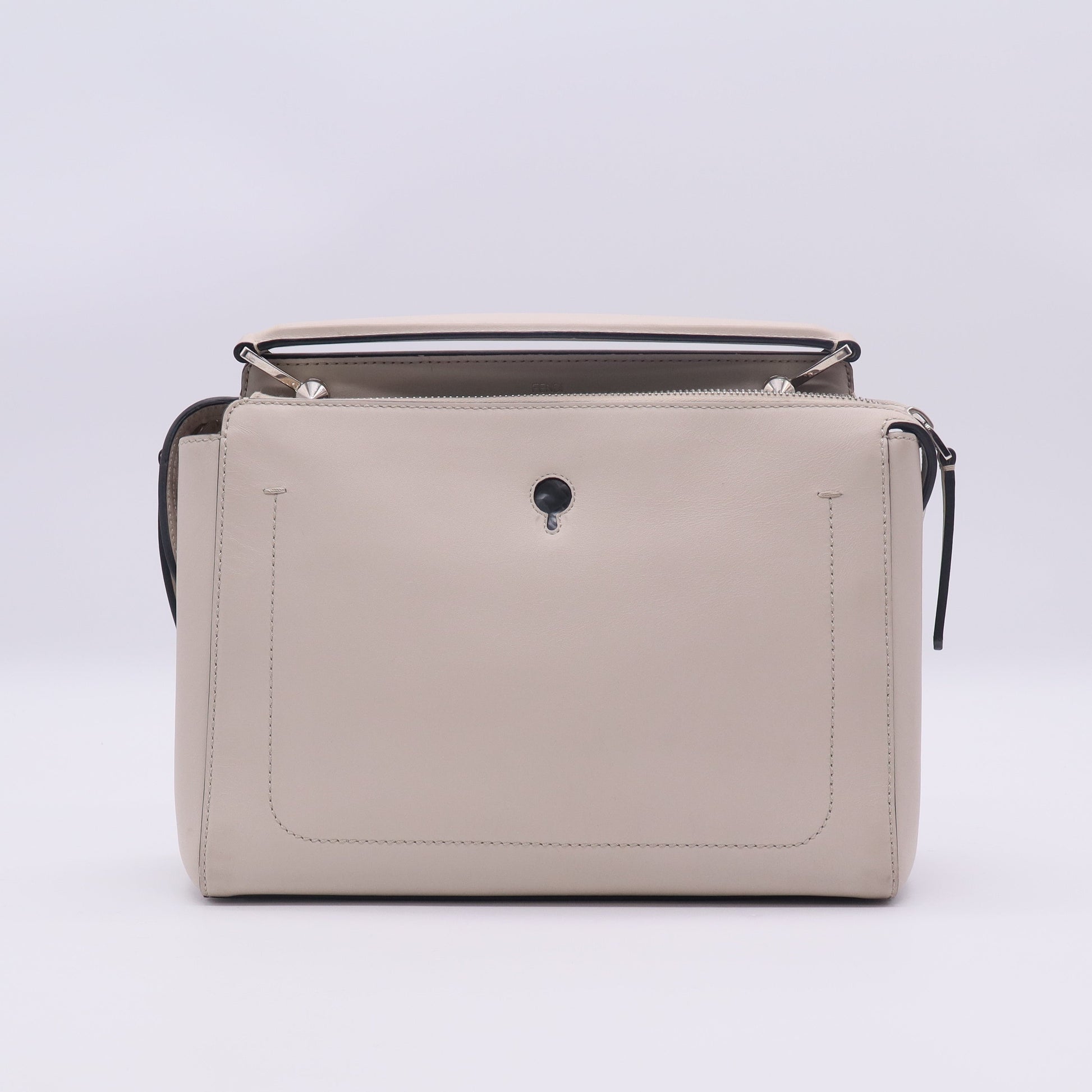 Fendi Vitello Baltico Dolce DotCom Satchel Ardesia Twins LDJ3356